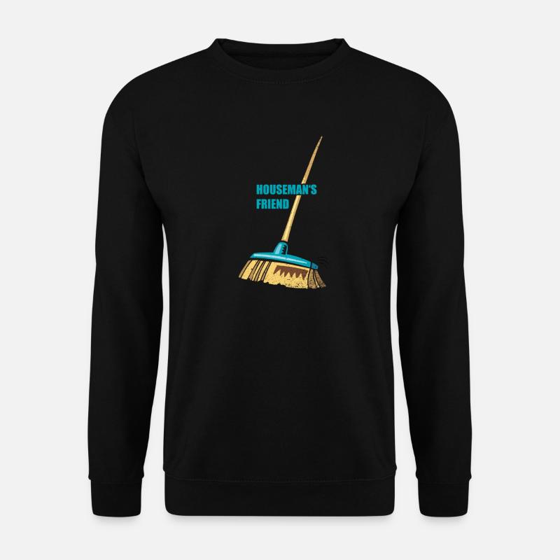 broom housemans friend | Besen - Unisex Pullover - Schwarz