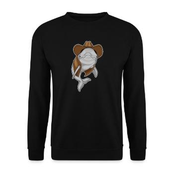 Dolphin Cowboy Cowboy Hat - Unisex Sweatshirt - black - Front - Alina (178cm) & Michal (187cm)