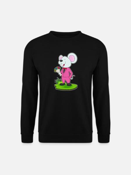 Mouse Groom Bouquet Wedding - Unisex Sweatshirt - black