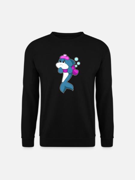 Dolphin Hot Water Bottle - Unisex Sweatshirt - black