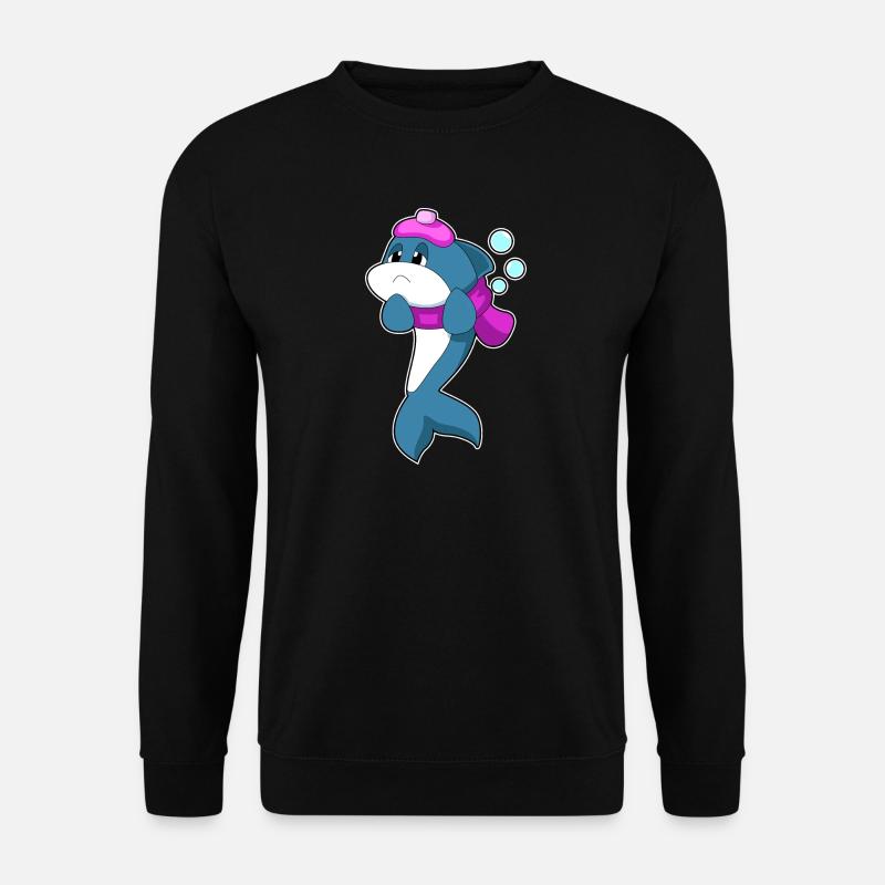 Dolphin Hot Water Bottle - Unisex Sweatshirt - black