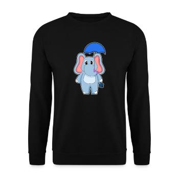 Elephant Umbrella - Unisex Sweatshirt - black - Front - Alina (178cm) & Michal (187cm)