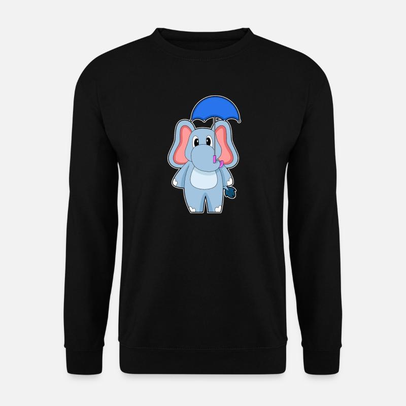 Elefant Regen Regenschirm - Unisex Pullover - Schwarz