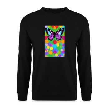 Papillon multicolor sublime - Sweat-shirt Unisexe - noir - Devant - Alina (178cm) & Michal (187cm)