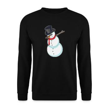Schneemann Weihnachten Hip Hop Tanz - Unisex Pullover - Schwarz - Vorne - Alina (178cm) & Michal (187cm)