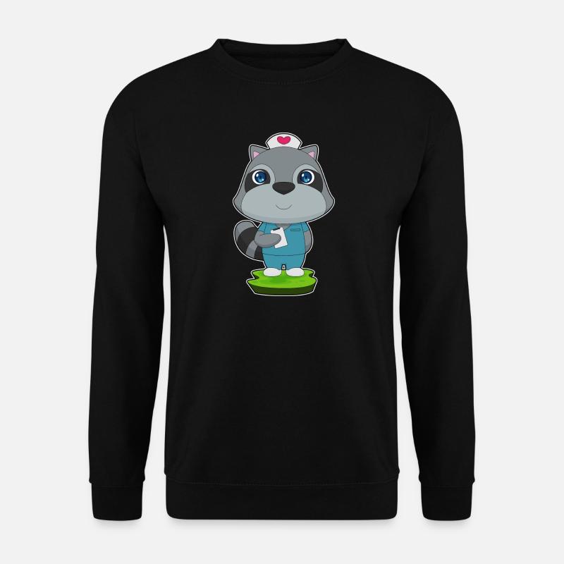 Bloc-notes d’infirmière raton laveur - Sweat-shirt Unisexe - noir