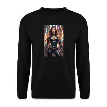 Super-héroïne d’anime - Sweat-shirt Unisexe - noir - Devant - Alina (178cm) & Michal (187cm)