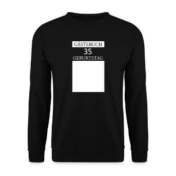 Guestbook 35th Birthday Signature T-shirt - Unisex Sweatshirt - black - Front - Alina (178cm) & Michal (187cm)