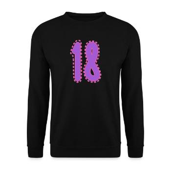 18. 18 JAHRE ALT. 18. JAHRESTAG. 18. GEBURTSTAG. - Unisex Pullover - Schwarz - Vorne - Alina (178cm) & Michal (187cm)
