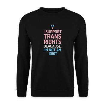 Ich unterstütze Trans-Rechte - Unisex Pullover - Schwarz - Vorne - Alina (178cm) & Michal (187cm)