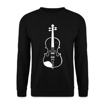 Geige Skizze - Unisex Pullover - Schwarz - Vorne - Alina (178cm) & Michal (187cm)
