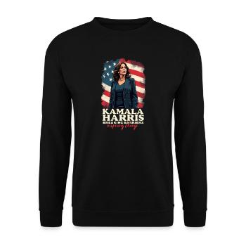 Kamala Harris Breaking Barriers Inspiring Change - Unisex Sweatshirt - black - Front - Alina (178cm) & Michal (187cm)