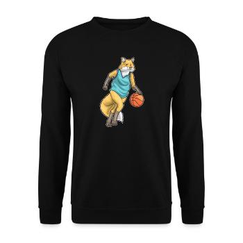 Fox Basketball Player Basketball - Unisex Sweatshirt - black - Front - Alina (178cm) & Michal (187cm)
