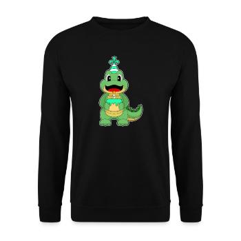 Gâteau d’anniversaire crocodile - Sweat-shirt Unisexe - noir - Devant - Alina (178cm) & Michal (187cm)