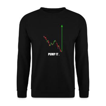 pump it, crypto, stocks, gym, fitness, trading - Unisex Sweatshirt - black - Front - Alina (178cm) & Michal (187cm)