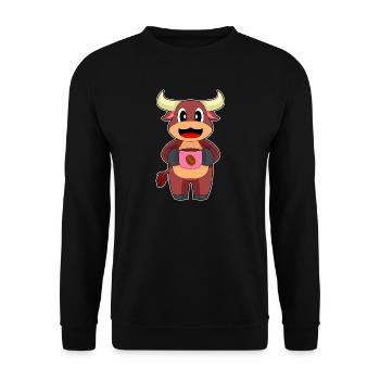 Stier Kaffee Tasse - Unisex Pullover - Schwarz - Vorne - Alina (178cm) & Michal (187cm)
