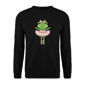 Ballet Frog in Pink Tutu - Unisex Sweatshirt - black - Front - Alina (178cm) & Michal (187cm)