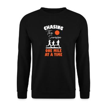 Courir à la poursuite du lever du soleil - Sweat-shirt Unisexe - noir - Devant - Alina (178cm) & Michal (187cm)
