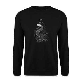 Serpent avec des herbes en automne - Sweat-shirt Unisexe - noir - Devant - Alina (178cm) & Michal (187cm)