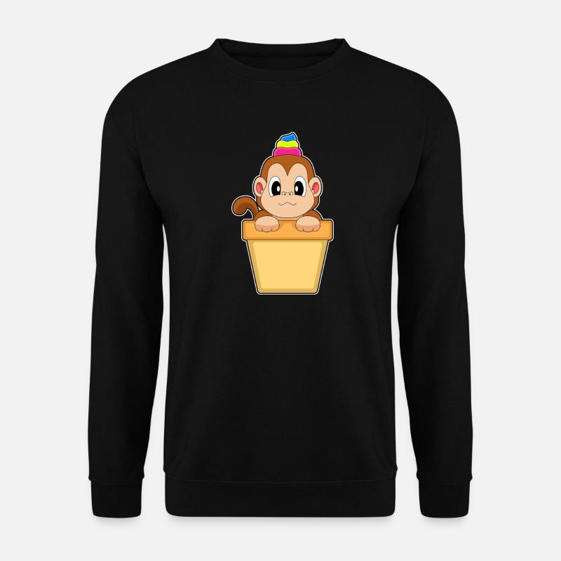 Affe Cupcake - Unisex Pullover - Schwarz