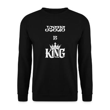 Jesus Is King Narrow Character Design - Unisex Sweatshirt - black - Front - Alina (178cm) & Michal (187cm)