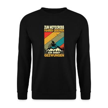 Motocrossfahrer Geschenke Motocross Biker Sprüche - Unisex Pullover - Schwarz - Vorne - Alina (178cm) & Michal (187cm)