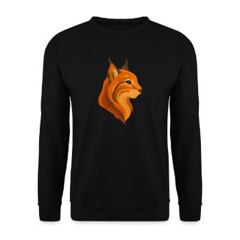 Elegant Lynx Head – Powerful Wildcat - Unisex Sweatshirt - black - Front - Alina (178cm) & Michal (187cm)