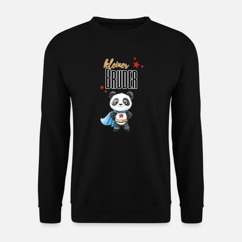 Kleiner Bruder Panda Superheld - Unisex Pullover - Schwarz