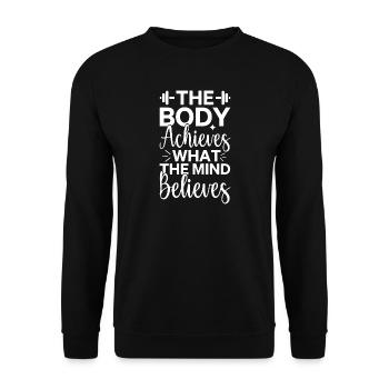 Inspirational Mindset Quote Design - Sweat-shirt Unisexe - noir - Devant - Alina (178cm) & Michal (187cm)