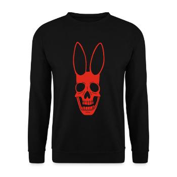 Red Rabbit Skull - Unisex Sweatshirt - black - Front - Alina (178cm) & Michal (187cm)