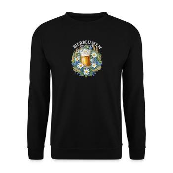 Bierblumen mit Kamille und Korn Barkeeper - Unisex Pullover - Schwarz - Vorne - Alina (178cm) & Michal (187cm)