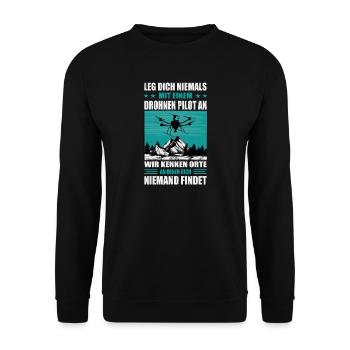 Accessoires de pilote de drone Drone Pilote de drone Cadeau - Sweat-shirt Unisexe - noir - Devant - Alina (178cm) & Michal (187cm)