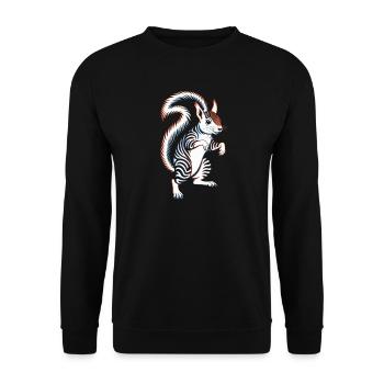 Écureuil rayé rétro pour les amoureux des animaux - Sweat-shirt Unisexe - noir - Devant - Alina (178cm) & Michal (187cm)