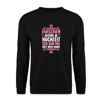 Bachelor Party Team Bride Hen Party - Unisex Sweatshirt - black - Front - Alina (178cm) & Michal (187cm)