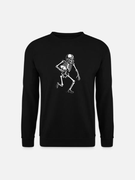 Skeleton playing American Football - Unisex Sweatshirt - black