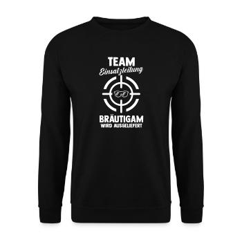 JGA Team Bräutigam Junggesellenabschied - Unisex Pullover - Schwarz - Vorne - Alina (178cm) & Michal (187cm)