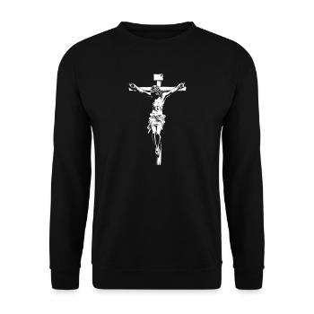 Jesus Christ Christian God - Unisex Sweatshirt - black - Front - Alina (178cm) & Michal (187cm)
