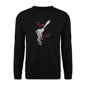 Never Forgetti Spaghetti Fork Drawing - Unisex Sweatshirt - black - Front - Alina (178cm) & Michal (187cm)