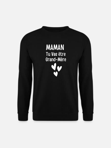 Annonce Grand-Mère Douce Coeurs - Sweat-shirt Unisexe - noir