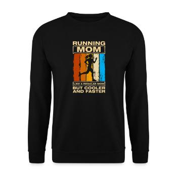 Running Mom Funny Running Jogging Runner - Unisex Sweatshirt - black - Front - Alina (178cm) & Michal (187cm)