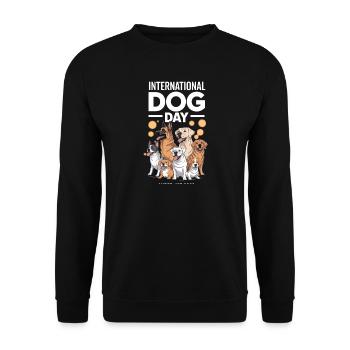Celebrate International Dog Day in Style - Unisex Sweatshirt - black - Front - Alina (178cm) & Michal (187cm)