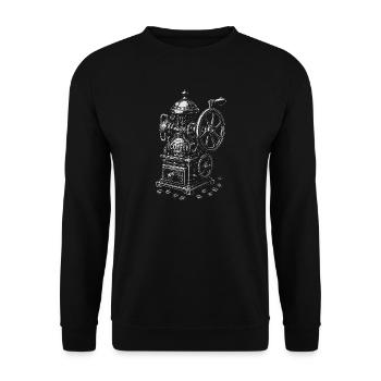 Vintage steampunk Coffee Grinder Emblem - Unisex Sweatshirt - black - Front - Alina (178cm) & Michal (187cm)