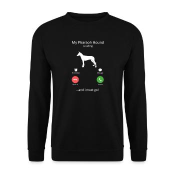 My Pharaoh Hound Is Calling And I Must Go Dog Gift - Unisex Sweatshirt - black - Front - Alina (178cm) & Michal (187cm)