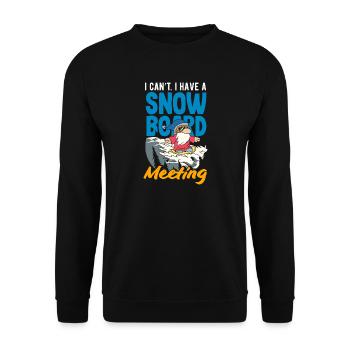 Snowboarding Snowboard Meeting Chairlift - Unisex Sweatshirt - black - Front - Alina (178cm) & Michal (187cm)