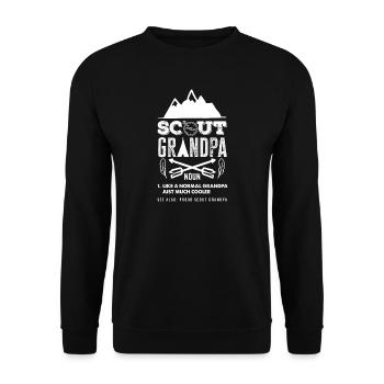 Stolzer Pfadfinder Großvater Großvater - Unisex Pullover - Schwarz - Vorne - Alina (178cm) & Michal (187cm)