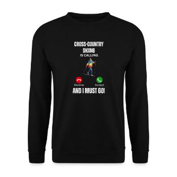 Langlaufaufruf - Unisex Pullover - Schwarz - Vorne - Alina (178cm) & Michal (187cm)