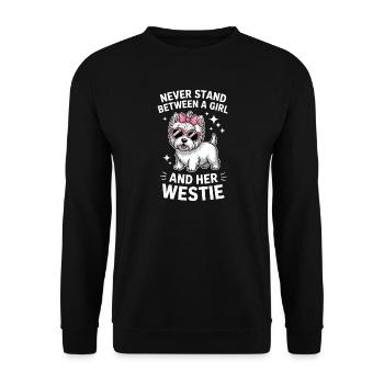 West Highland White Terrier Spruch Westie Geschenk - Unisex Pullover - Schwarz - Vorne - Alina (178cm) & Michal (187cm)