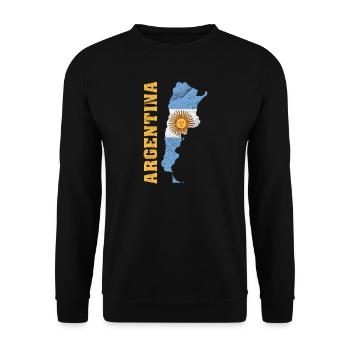 Argentina Map Flag Vintage Design - Unisex Pullover - Schwarz - Vorne - Alina (178cm) & Michal (187cm)