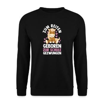 Reiten Pferdeliebhaber Reiterhof Pferde - Unisex Pullover - Schwarz - Vorne - Alina (178cm) & Michal (187cm)