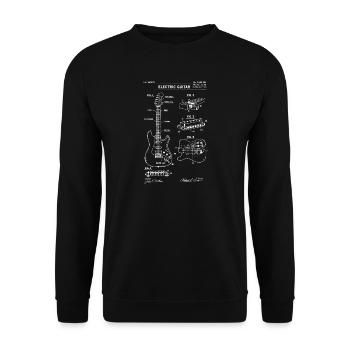 Patent für E-Gitarren-Blueprint. - Unisex Pullover - Schwarz - Vorne - Alina (178cm) & Michal (187cm)